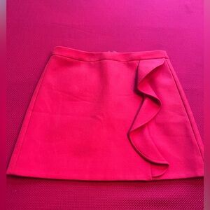 J Crew 100% wool red mini skirt